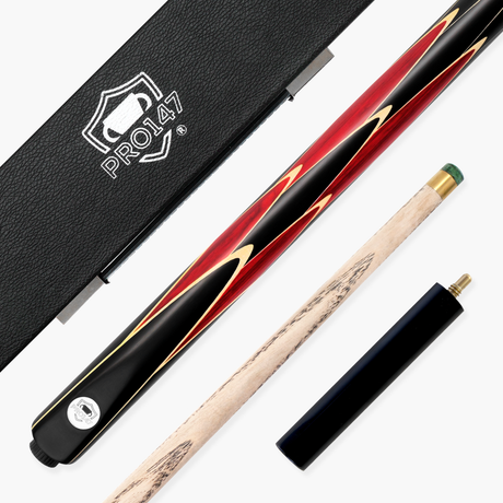 PRO147 Lancet 3/4 Joint Snooker and Pool Cue and Case Set with 9.5mm Green Layered Tip