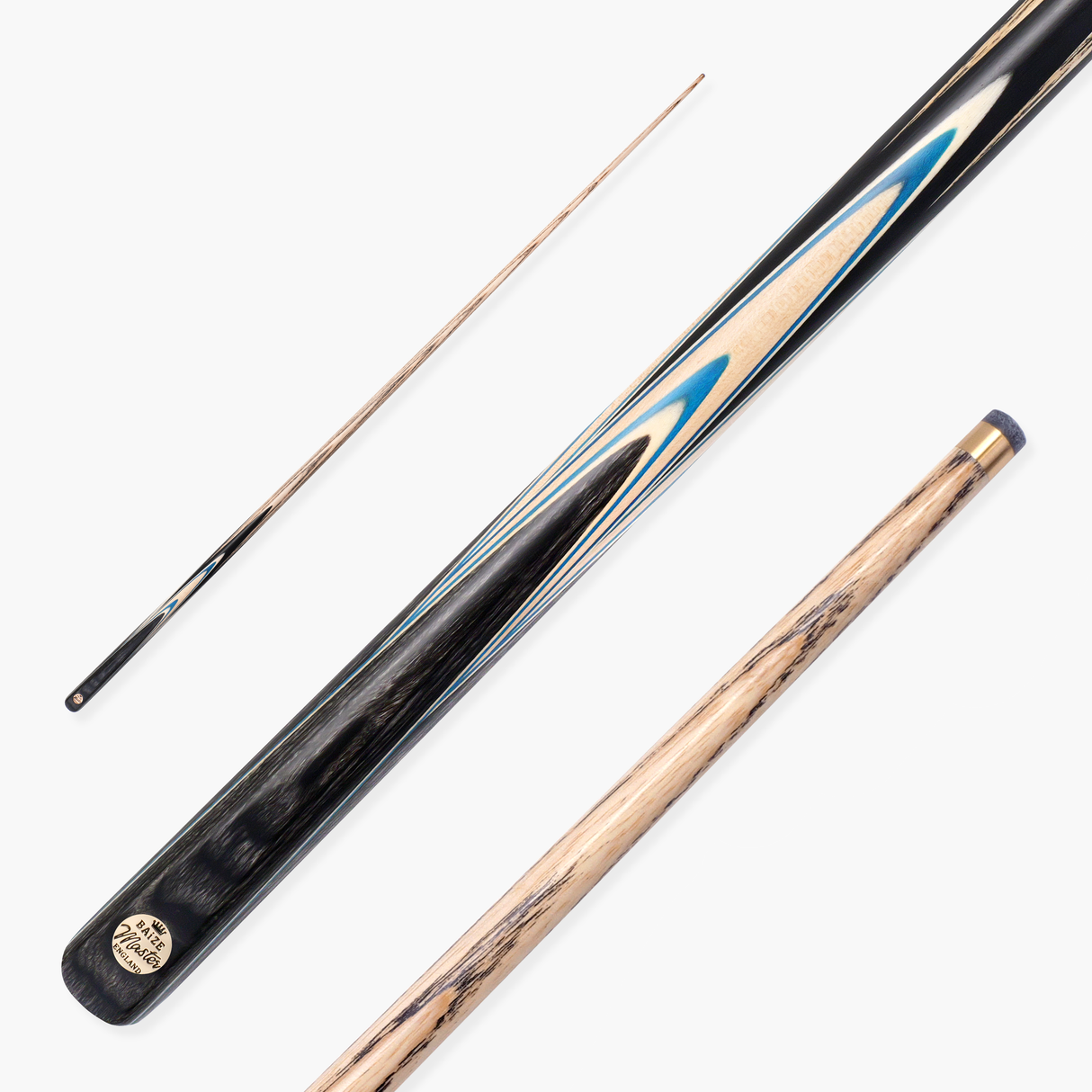 Baize Master Cobalt Marksman 57 Inch 1 Piece English Pool Cue with 8.5mm Baize Master Blue Pressed Tip