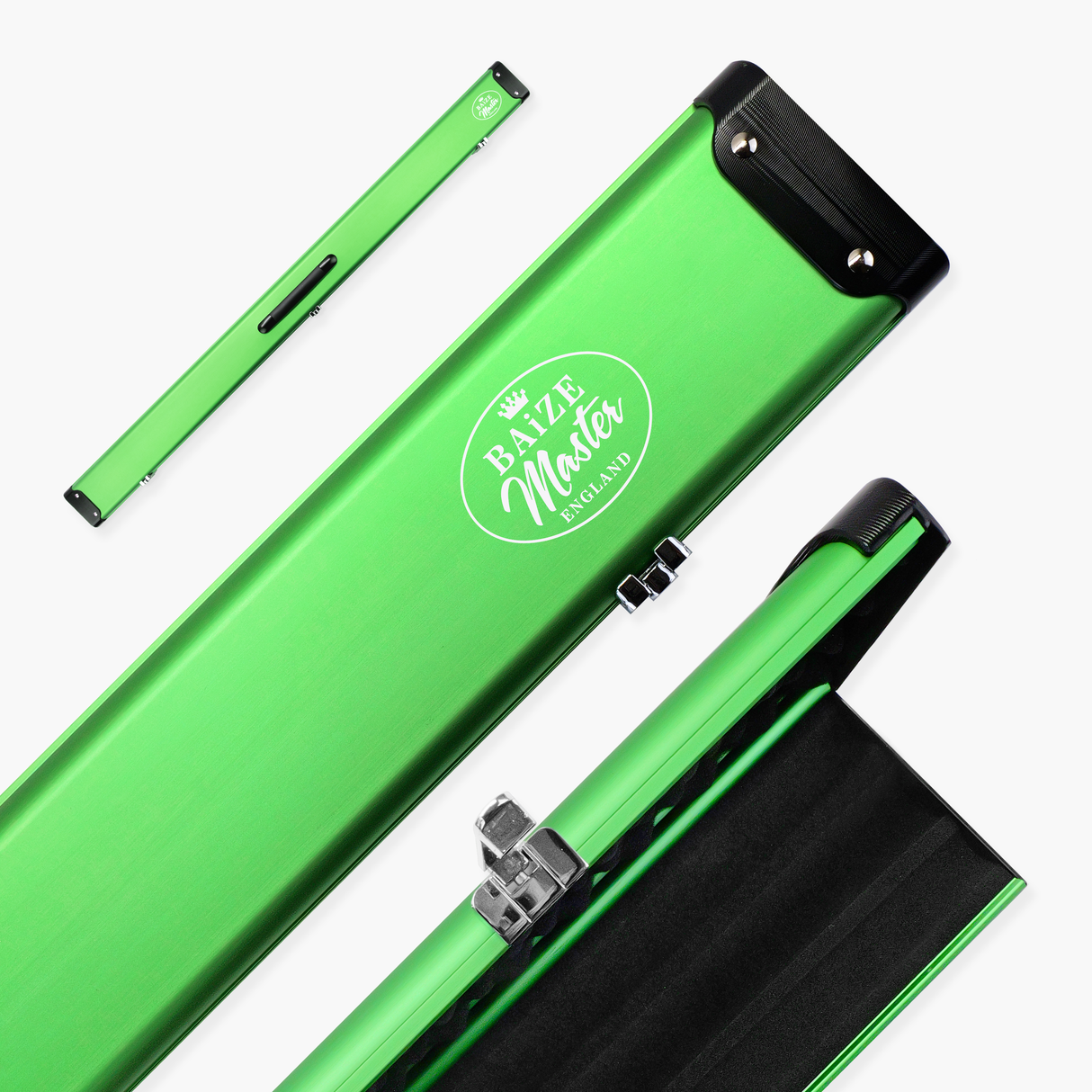 Baize Master Summit One Piece Three Slot Luxury Aluminium Snooker and Pool Cue Case with Chunky Metal Ends – Holds 3 x One Piece Cues