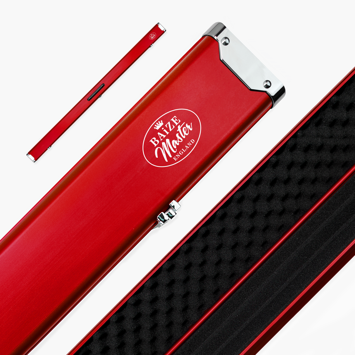 Baize Master SATIN LINE Pro Aluminium 3/4 Luxury Snooker Pool Cue Case – Holds Two ¾ Joint Cues Baize Master