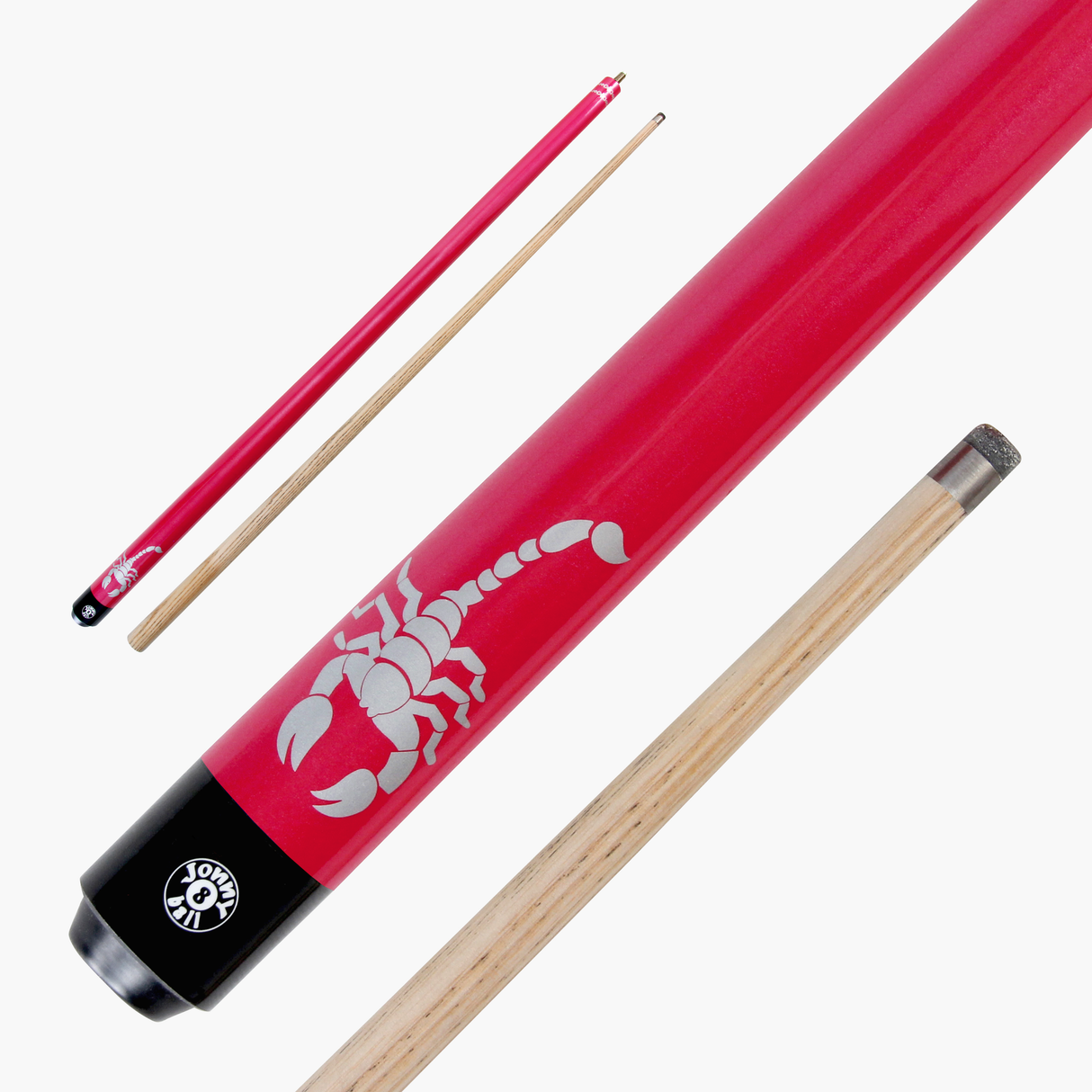 Jonny 8 Ball SCORPION 57 Inch 2 Piece Ash Snooker Pool Cue 9mm Tip