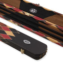 Baize Master 3/4 Joint WIDE 3 Slot BLUE DIAMONDS Luxury Round End Snooker Pool Cue Case with Studs - Holds 2 Cues