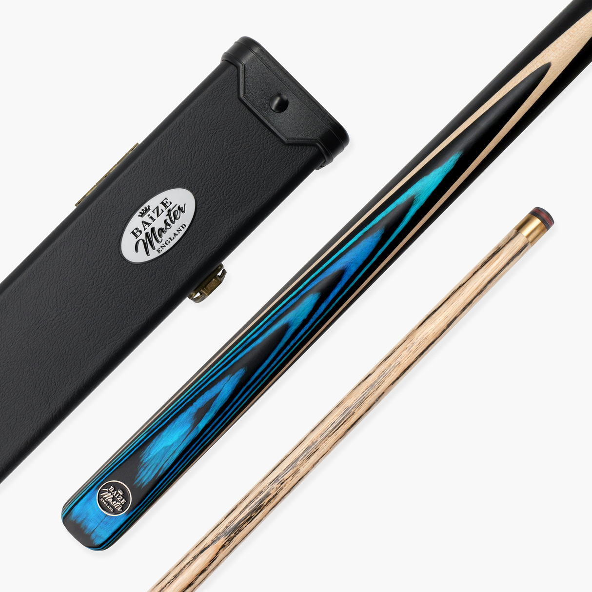 Baize Master BLACKLINE CLASSIC 2 Piece English Pool Cue and Case Set 8.5mm Layered Tip