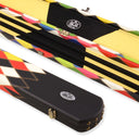 Baize Master 3/4 Joint WIDE 3 Slot BLUE DIAMONDS Luxury Round End Snooker Pool Cue Case with Studs - Holds 2 Cues