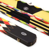 Baize Master 3/4 Joint WIDE 3 Slot BLUE DIAMONDS Luxury Round End Snooker Pool Cue Case with Studs - Holds 2 Cues