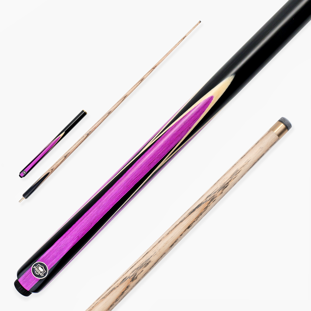 PRO147 Jester 57 Inch 3/4 Joint Hand Spliced Snooker and Pool Cue with 9.3mm Pro Tip PRO147