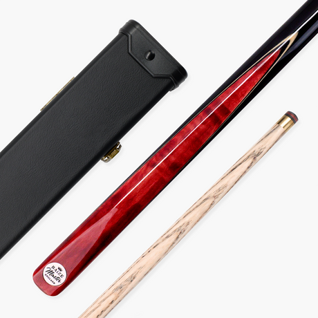 Baize Master Silver Series 48 Inch CONQUEST Junior Kids Short Snooker Pool 2pc Ash Cue Set with MEDIUM BLACK HARD CASE - 9.5mm