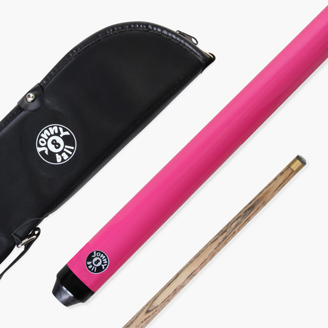 Jonny 8 Ball 42 Inch PINK JET JUNIOR 2pc Ash Snooker Cue & SOFT CASE