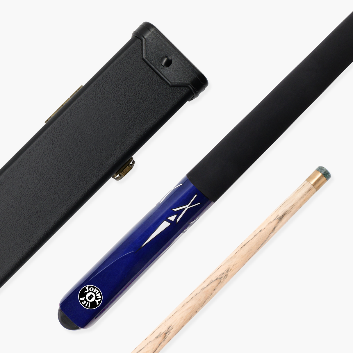 Jonny 8 Ball BLUE TORPEDO 48 Inch 2 Piece Junior Kids Snooker Pool Cue and Hard Case Set 9.5mm Tip