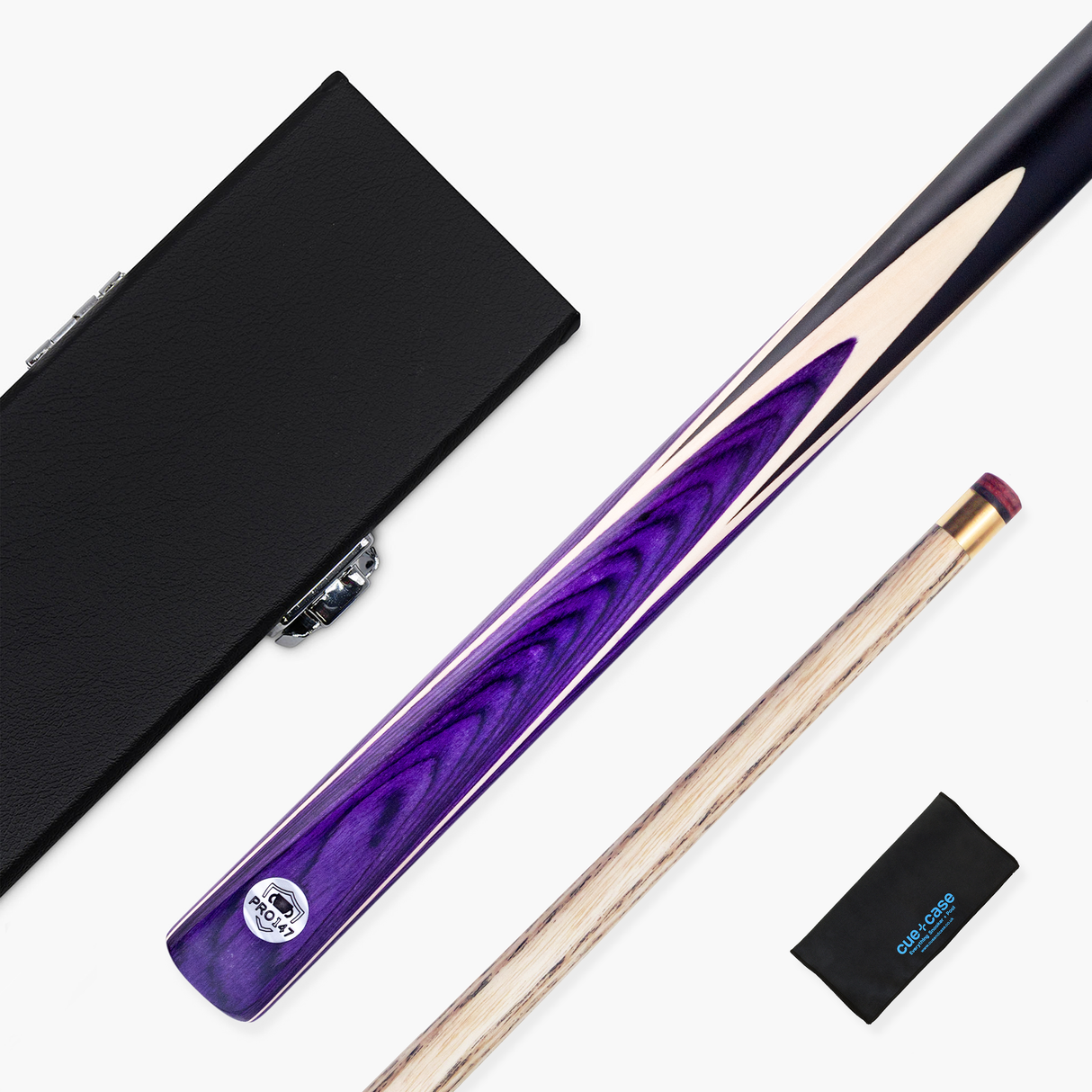 PRO147 Windsor 2 Piece Snooker and Pool Cue and Case Set 9.5mm Red Professional Tip