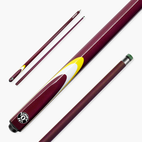 Jonny 8 Ball Inferno 2 Piece Graphite Fiberglass Snooker and Pool Cue 9.5mm Green Layered Tip