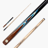 Baize Master Platinum Series Majestique 58 Inch ¾ Joint Hand Spliced Luxury Ash Snooker and Pool Cue with 8.5mm Baize Master Blue Pressed Tip and Genuine Ebony Butt