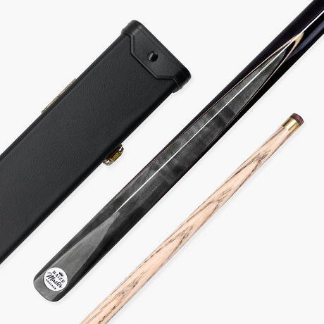 Baize Master Silver Series 48 Inch CONQUEST Junior Kids Short Snooker Pool 2pc Ash Cue Set with MEDIUM BLACK HARD CASE - 9.5mm