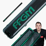 FFGM The Rocket Ronnie O'Sullivan 1 Piece 2 Slot Ultra Luxury Black and Green Snooker and Pool Cue Case - Holds 2 x One Piece Cues Cue + Case