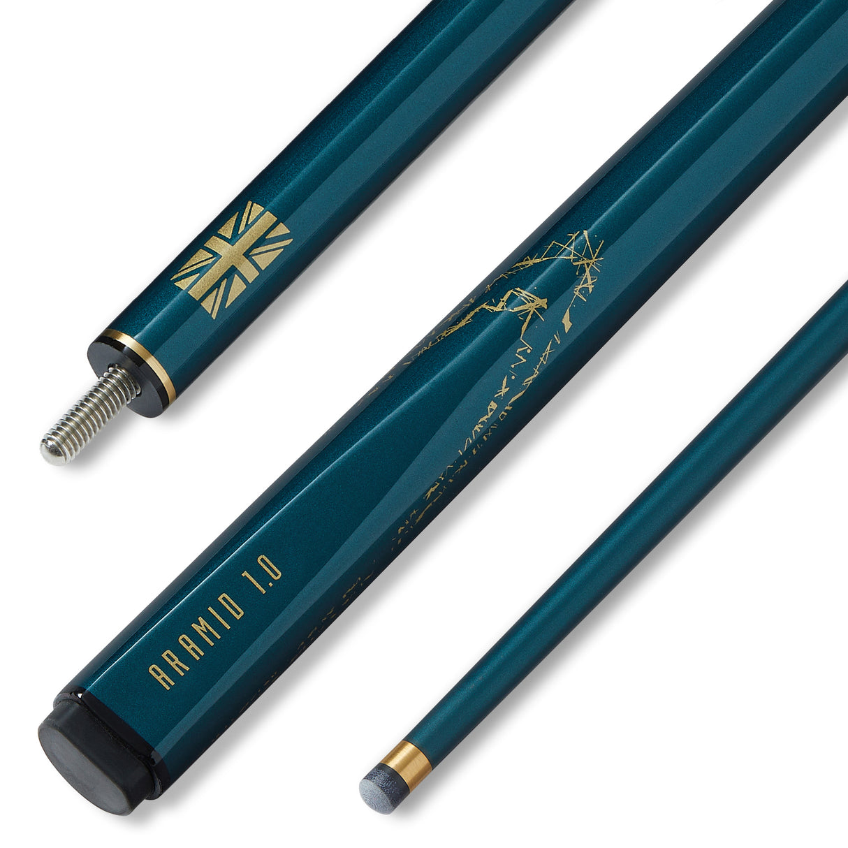 PowerGlide ARAMID 57 Inch 2 Piece Centre Joint Carbon Fibre Snooker Cue 10mm Tip