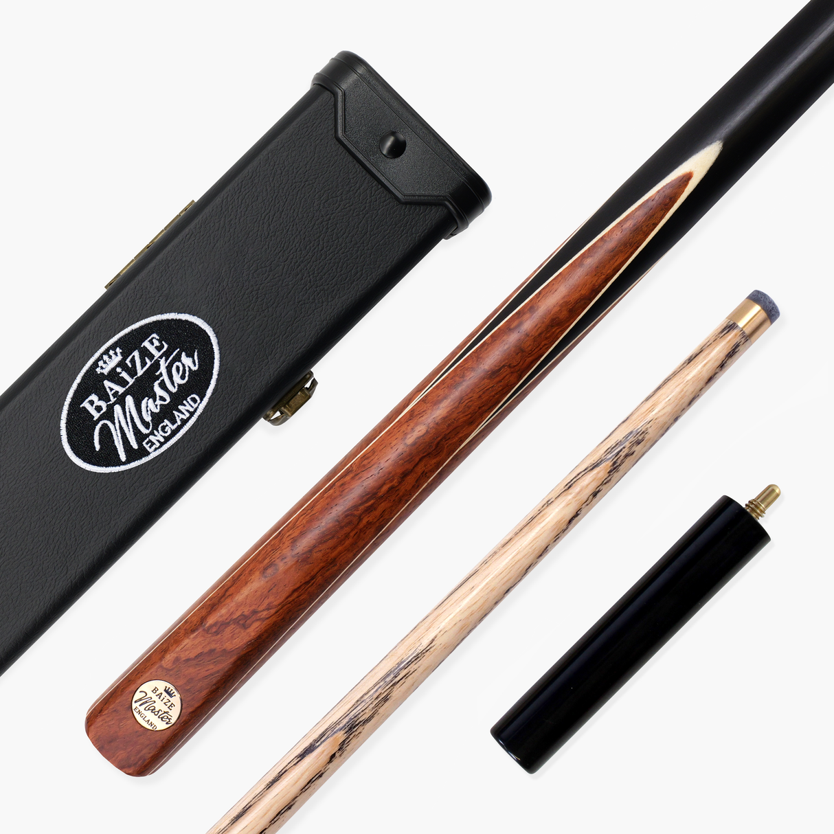 Baize Master Classic Marksman ¾ Joint English Pool Cue and Case Set with 8.5mm Baize Master Blue Pressed Tip