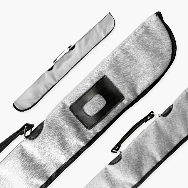 Quality Thick Padded Silver Vinyl 2pc Soft Cue Case Cue & Case