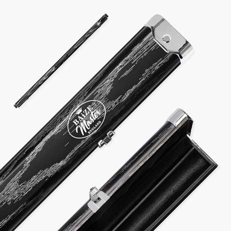 Baize Master Pro Aluminium One Piece Wood Grain Cue Case Metal Ends - Holds 2 Cues