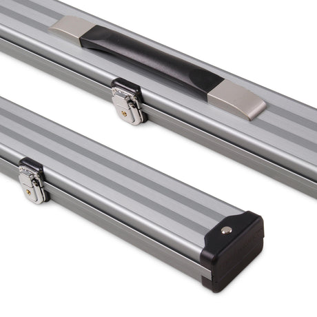 1 Piece Wide Aluminium LOCKABLE LUXURY Snooker Pool Cue Case - Holds 2 Cues