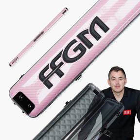 FFGM The Rocket Ronnie O'Sullivan 1 Piece 2 Slot Ultra Luxury Pink Snooker and Pool Cue Case - Holds 2 x One Piece Cues Cue + Case