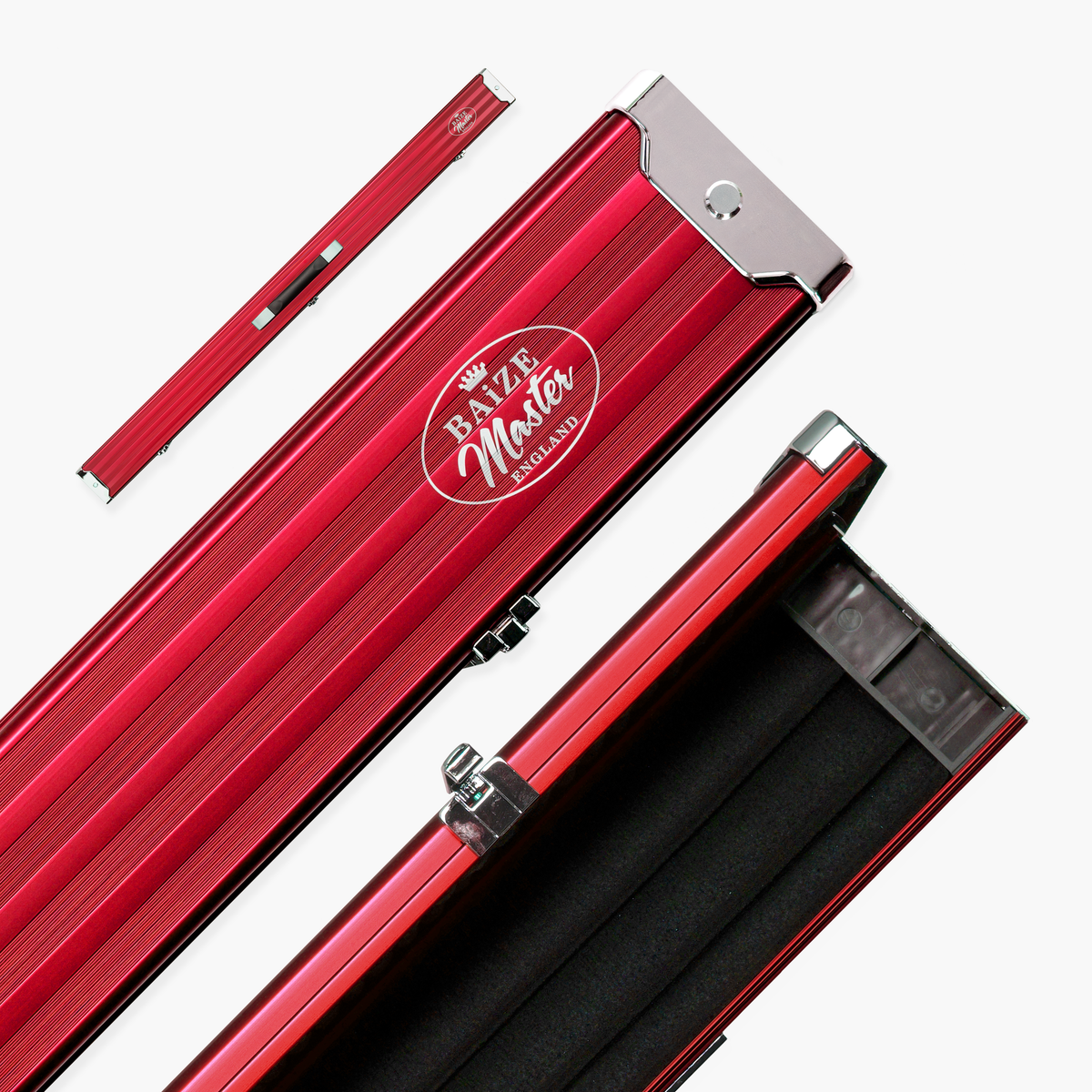 Baize Master Pro Line Wide 3/4 3 Slot Luxury Aluminium Snooker and Pool Cue Case - Holds 2 Cues