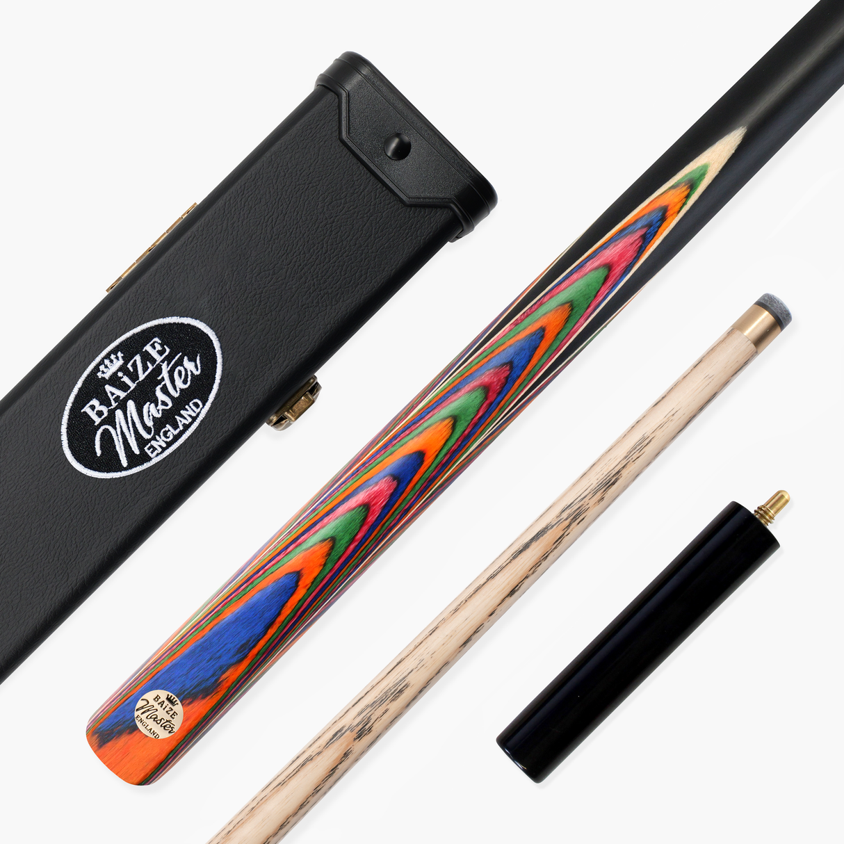 Baize Master Prism Marksman ¾ Joint English Pool Cue and Case Set with 8.5mm Baize Master Pro Impact Hybrid Tip