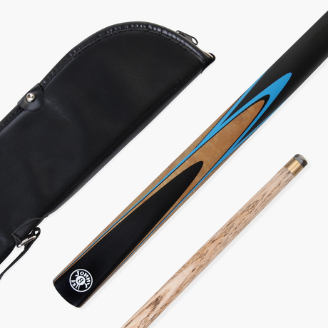 Jonny 8 Ball 42 Inch 2 Piece VANQUISH Junior Kids Snooker Pool Cue and unbranded SOFT CASE Set 10mm Tip Cue + Case