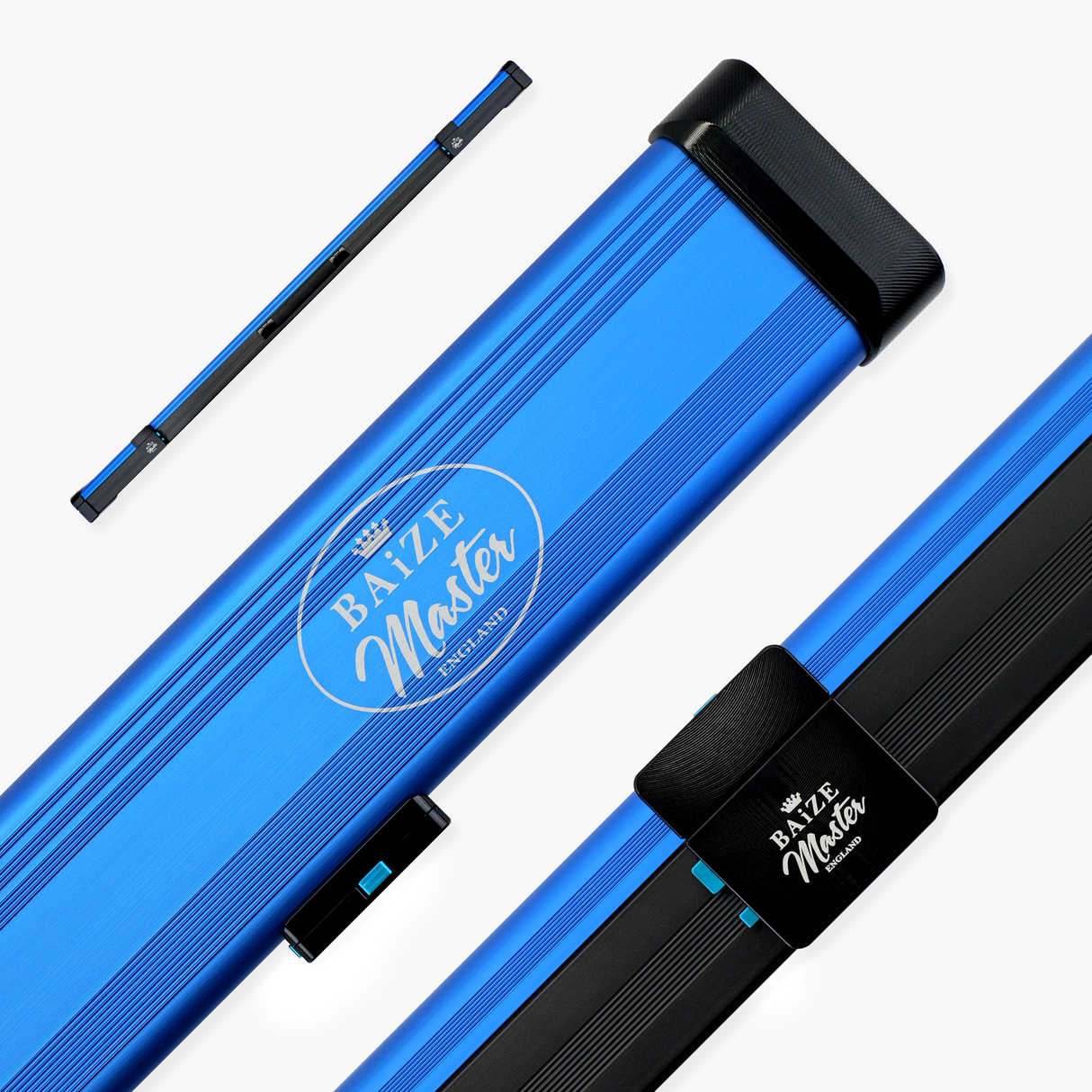 Baize Master Fusion ¾ 2 Slot Luxury Aluminium Snooker and Pool Cue Case with Trigger™ Lock – Holds 1 x ¾ Joint Cue + Extensions Baize Master