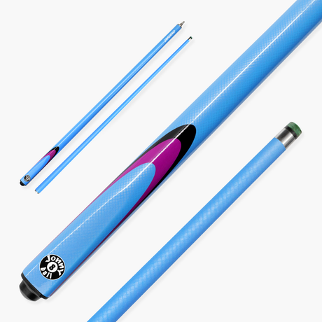 Jonny 8 Ball Inferno 2 Piece Graphite Fiberglass Snooker and Pool Cue 9.5mm Green Layered Tip