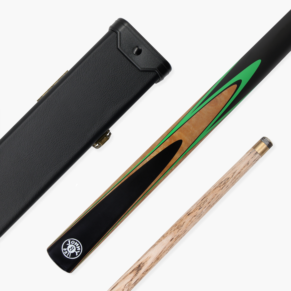 Jonny 8 Ball 48 Inch 2 Piece VANQUISH Junior Kids Snooker Pool Cue and HARD CASE Set 10mm Tip