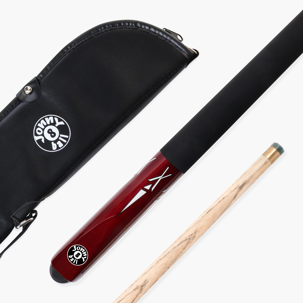Jonny 8 Ball Torpedo 57 Inch 2 Piece Snooker and Pool Cue and Case Set with 9.5mm Layered Tip