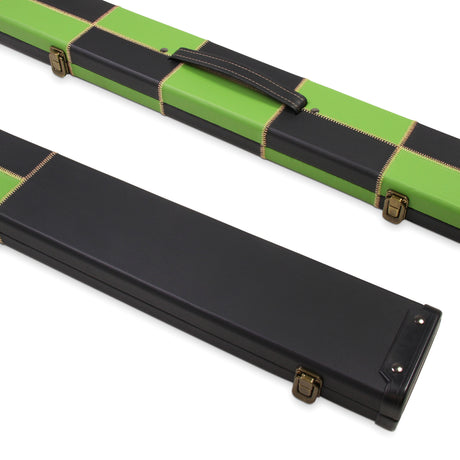 Deluxe 1 Piece WIDE CHEQUERED Snooker Pool Cue Case with Plastic Ends - Holds 3 Cues