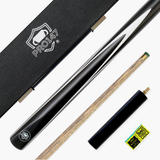 PRO147 STRIKER 3/4 Standard Snooker Pool Cue and Case Set - Black Reinforced Case, Mini Butt and Chalks 9.5mm Tip