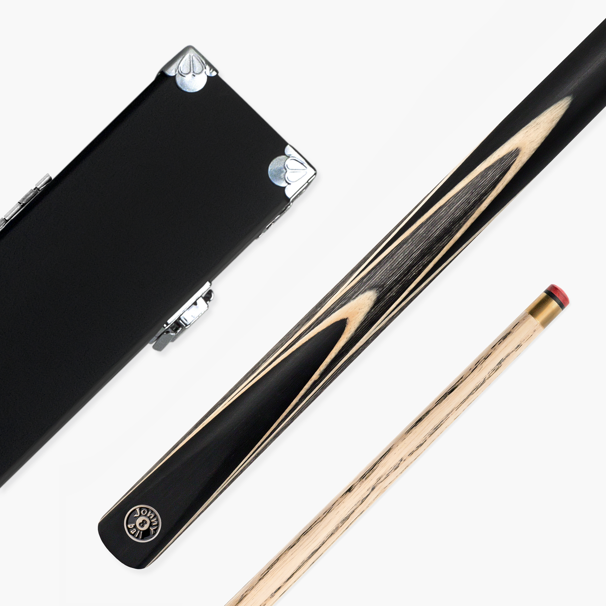 Jonny 8 Ball Sniper 2 Piece English Pool Cue and Case Set 8mm Pro Tip ...