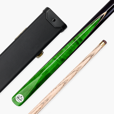 Baize Master Silver Series 48 Inch CONQUEST Junior Kids Short Snooker Pool 2pc Ash Cue Set with MEDIUM BLACK HARD CASE - 9.5mm