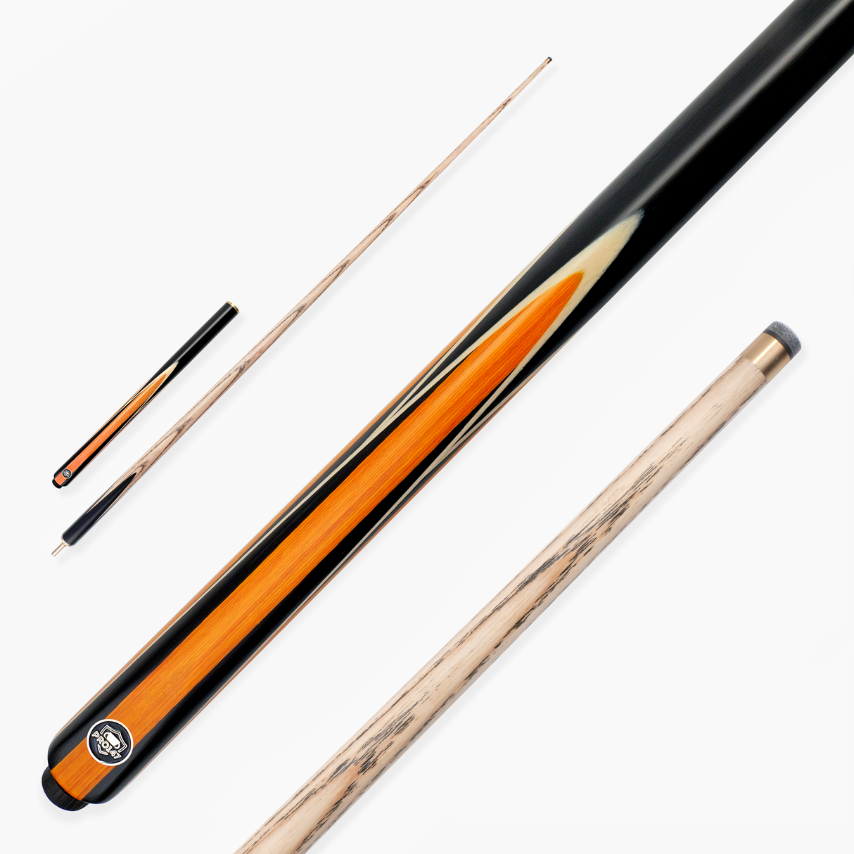 PRO147 Jester 57 Inch 3/4 Joint Hand Spliced Snooker and Pool Cue with 9.3mm Pro Tip PRO147
