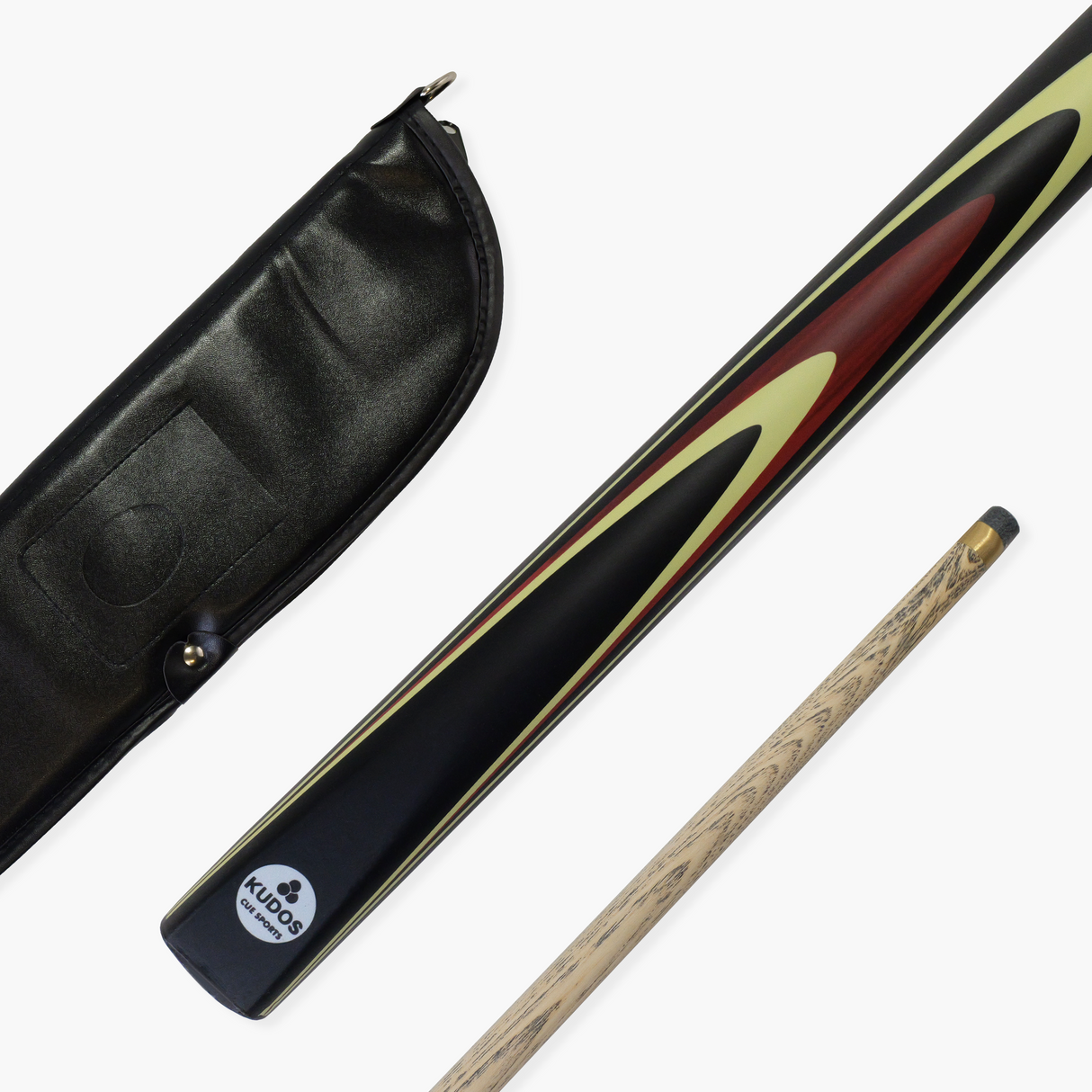 Kudos Ruby Pulse 57 Inch 2 Piece Heavyweight Snooker Pool Cue and Case Set 10mm Tip