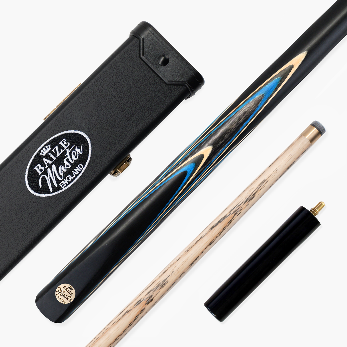 Baize Master Marine Marksman ¾ Joint English Pool Cue and Case Set with 8.5mm Baize Master Pro Impact Hybrid Tip