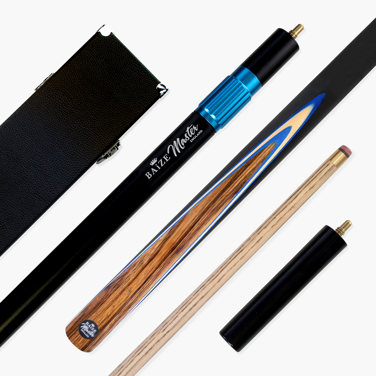 Baize Master Challenger 57" 2-Piece Cue - 9.3mm Tip with Case, Extension & Mini Butt