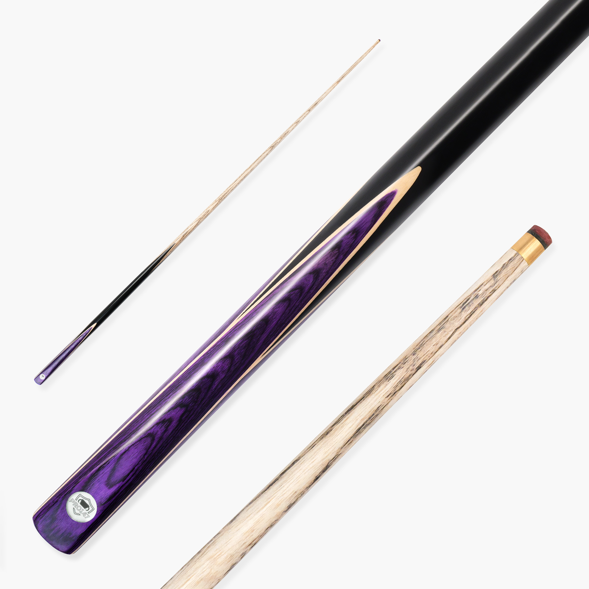 PRO147 Trident 57 Inch 1 Piece Hand Spliced Ash Snooker and Pool Cue with 9.5mm Tip