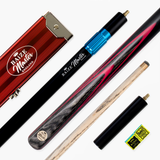 Baize Master G14 RED EMPEROR 3/4 Cue Set 9.5mm Tip With Baize Master 3/4 Red Pro-Line Case, Long Telescopic Extension, Mini Butt and 2 Chalks