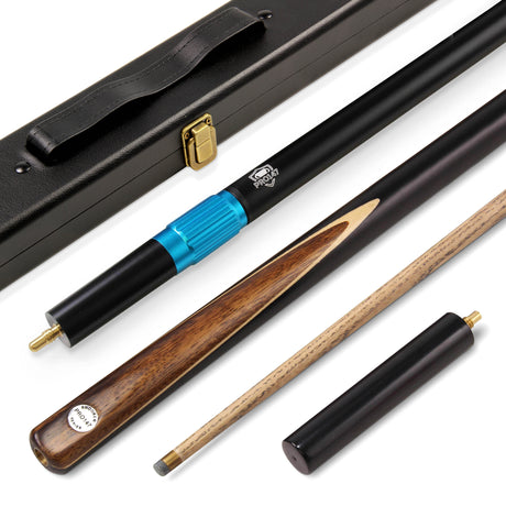 PRO147 Hurricane 57 Inch 3/4 Heavy Weight Snooker Pool Cue 9.5mm Tip with Hard Case and Extensions