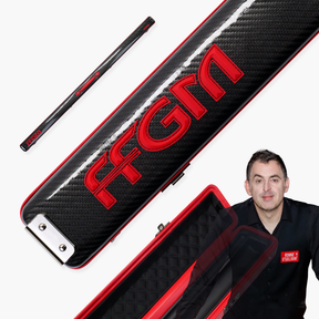 FFGM The Rocket Ronnie O'Sullivan 1 Piece 2 Slot Ultra Luxury Black and Red Snooker and Pool Cue Case - Holds 2 x One Piece Cues Cue + Case