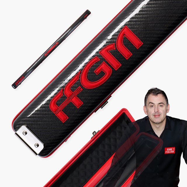 FFGM The Rocket Ronnie O'Sullivan 1 Piece 2 Slot Ultra Luxury Black and Red Snooker and Pool Cue Case - Holds 2 x One Piece Cues Cue + Case