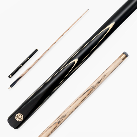 Baize Master Black Centurion 58 Inch 3/4 Joint Hand Spliced Snooker and Pool Cue with 9.5mm Pro Impact Hybrid Tip Baize Master