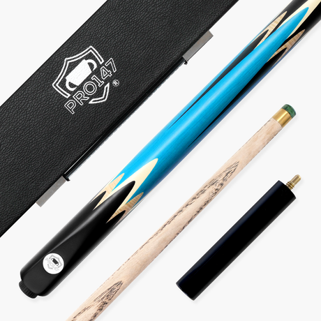 PRO147 Lancet 3/4 Joint Snooker and Pool Cue and Case Set with 9.5mm Green Layered Tip