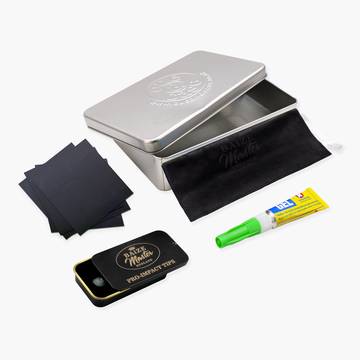 Baize Master Pro Impact Premium Snooker and Pool Cue Tip Retipping Gift Set