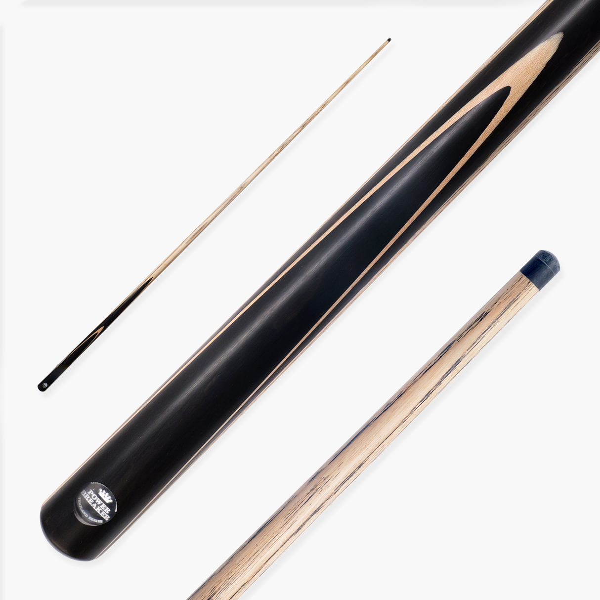 Baize Master Power Breaker Ebony 57 Inch 1 Piece English Pool Break Cue with Ash Shaft and Ebony Butt - 10.2mm Phenolic Tip and Round Butt End – For Breaking Only