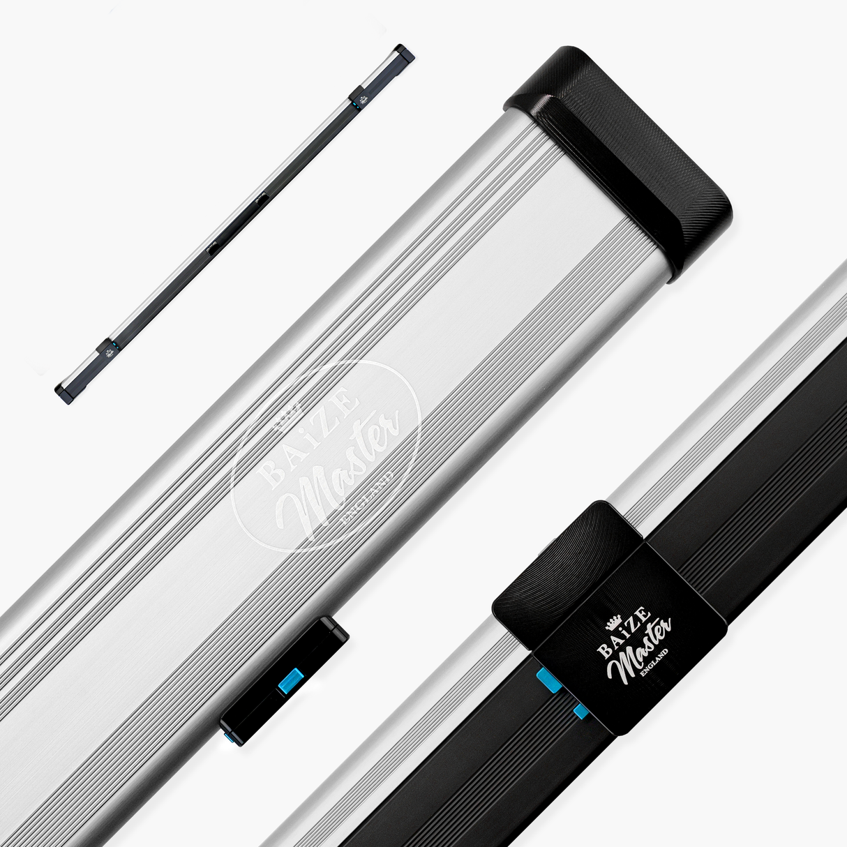 Baize Master Fusion One Piece 2 Slot Luxury Aluminium Snooker and Pool Cue Case with Trigger™ Lock – Holds 2 x One Piece Cues Baize Master