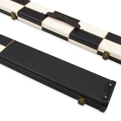Deluxe 1 Piece WIDE CHEQUERED Snooker Pool Cue Case with Plastic Ends - Holds 3 Cues